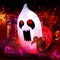 Halloween Inflatable Ghost Broke Out from Window with Built-In Rotating Red Led,Blow up Flying Ghost for Halloween Window Decor,Halloween Outdoor, Yard, Garden, Lawn Party Decoration(3 FT)